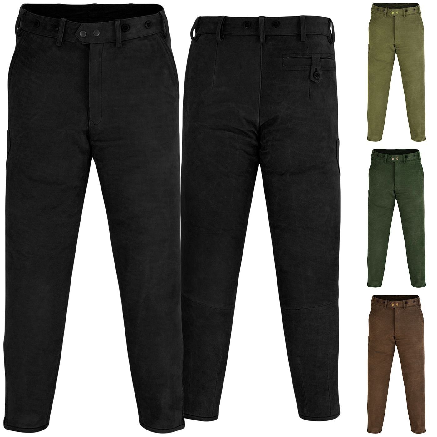 Lederhose Jagdhose Nubuckleder German Jagd aus Jägerhose GW601 Wear Trachten Lederhose Schwarz Lange