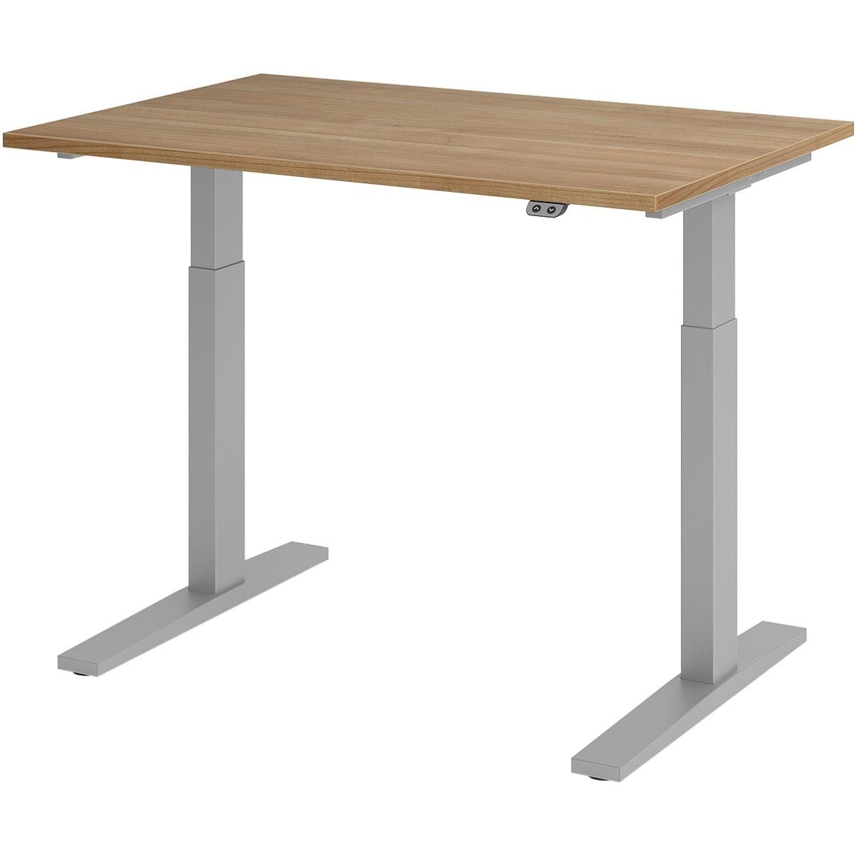 Gestell Upper Desk, Nussbaum elektrisch cm, Schreibtisch HAMMERBACHER höhenverstellbar bis 120 silberfarben
