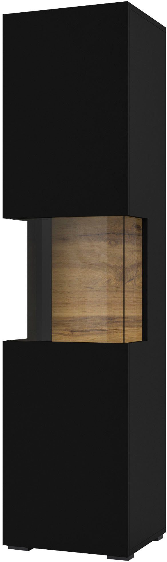 INOSIGN Vitrine Ava, Breite 36 cm, hängend und stehend montierbar moderne grifflose Vitrine, Hochschrank mit Eckverglasung