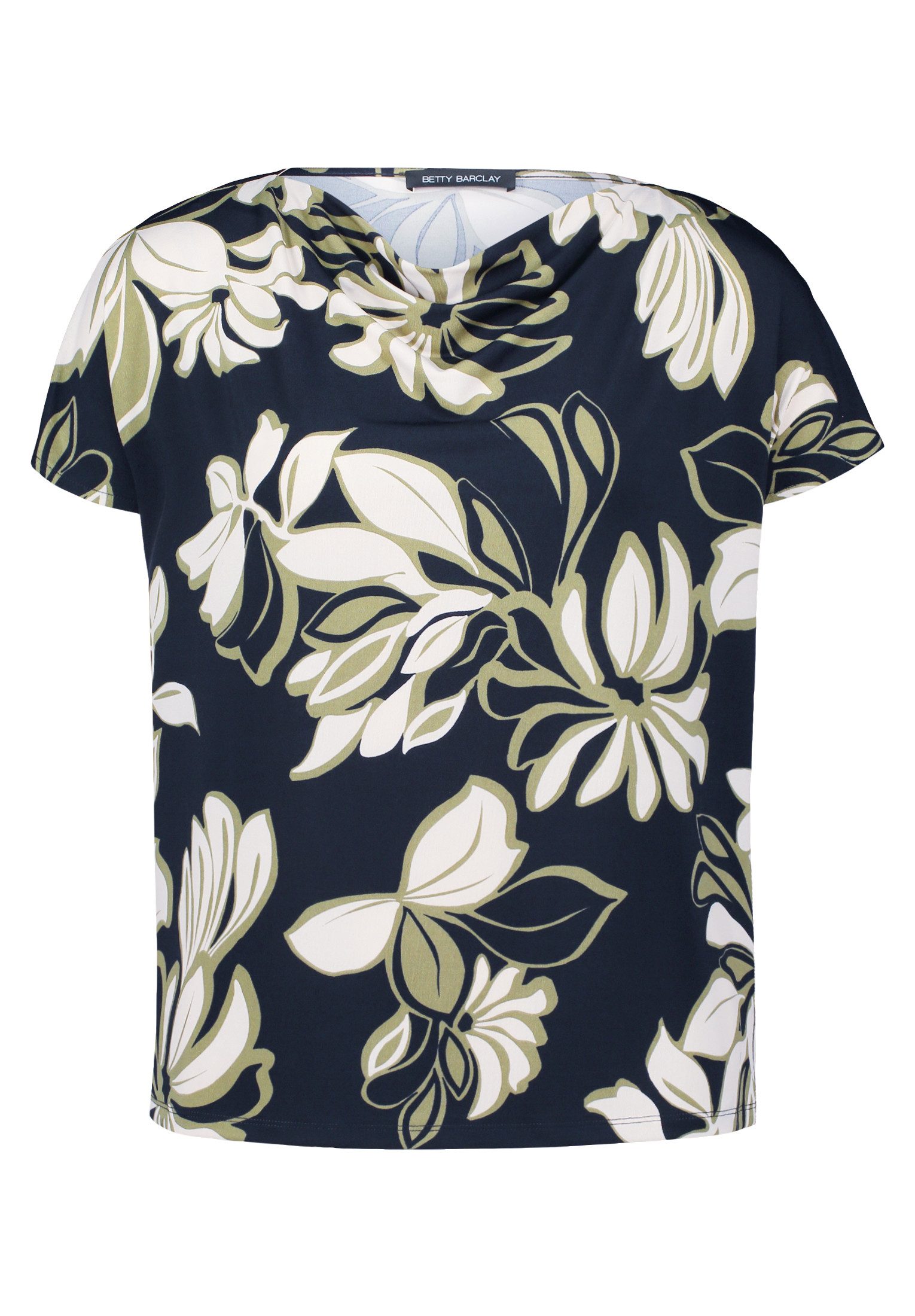 Betty Barclay Kurzarmshirt Damen mit Wasserfallausschnitt (1-tlg)