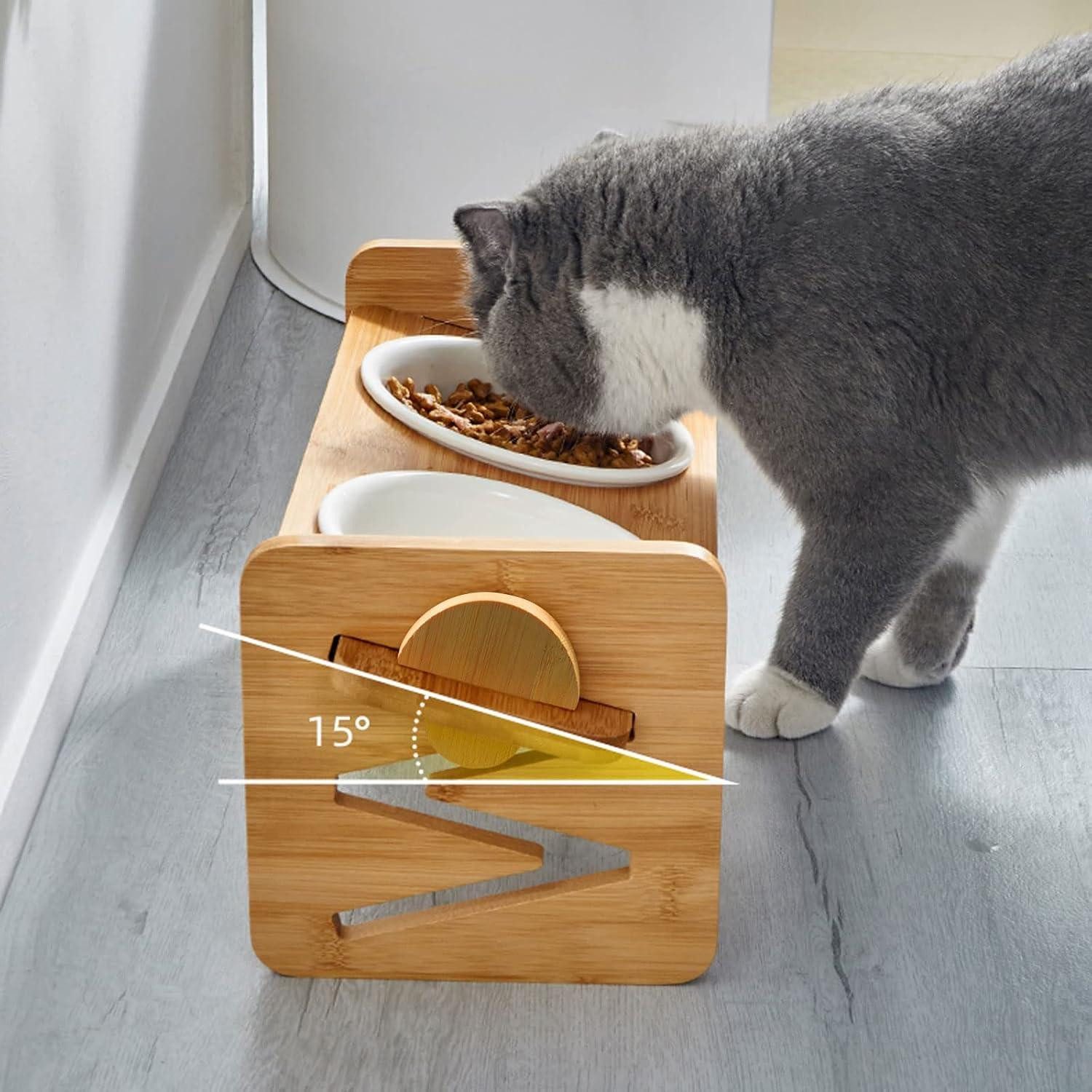 Thumbnail - Auspicious Pet Schutzkragen Katzennapf Erhöht Futternapf Keramik Katze Kleine Hunde Napfset Napf