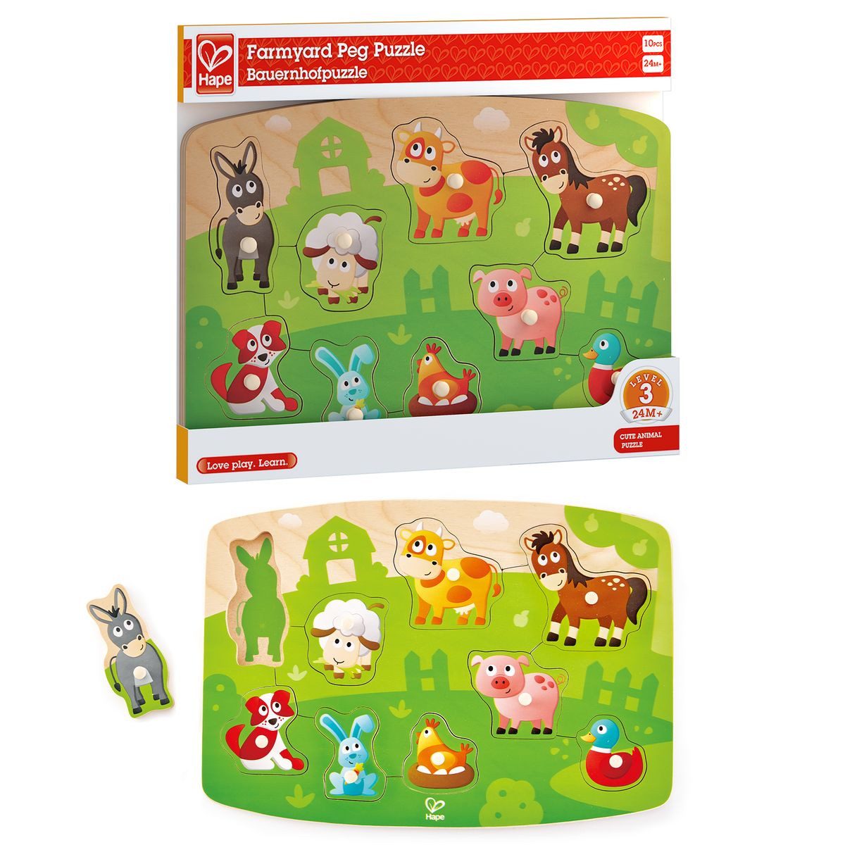 Hape Puzzle Hape Kinderpuzzle Farmtiere, Puzzleteile