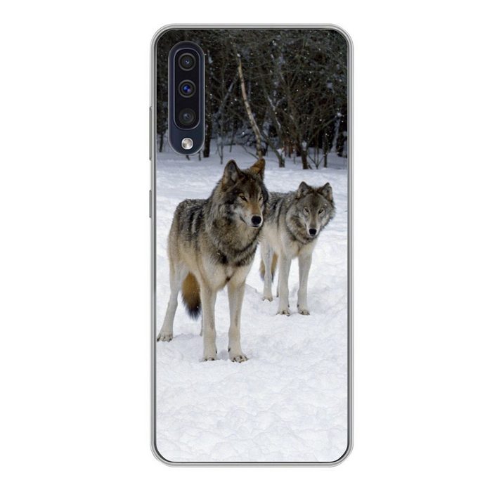 MuchoWow Handyhülle Wolf - Schnee - Kanada Handyhülle Samsung Galaxy A50 Smartphone-Bumper Print Handy