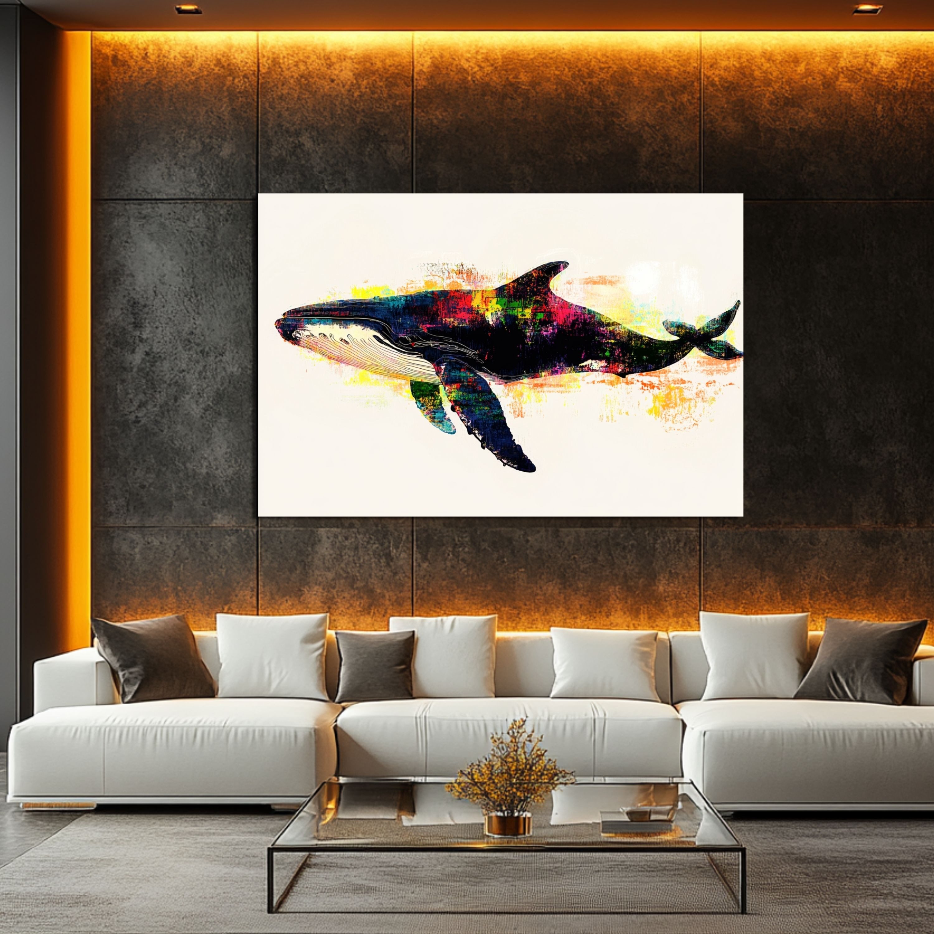 DARO Design Leinwandbild Modern Abstrakt Wandbilder XXL Wandbild Wand Deko Leinwand Bilder, (Wal Warhol Glitch - Bild Groß Wohnzimmer Schlafzimmer Küche Esszimmer Einteilig Querformat Fotodruck Leinwände Wanddeko Abstrakte Kunst Boho), 30x20cm