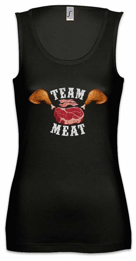 Tanktop Team Meat Ärmelloses Damen T-Shirt Fleischesser Carnivor Fleisch