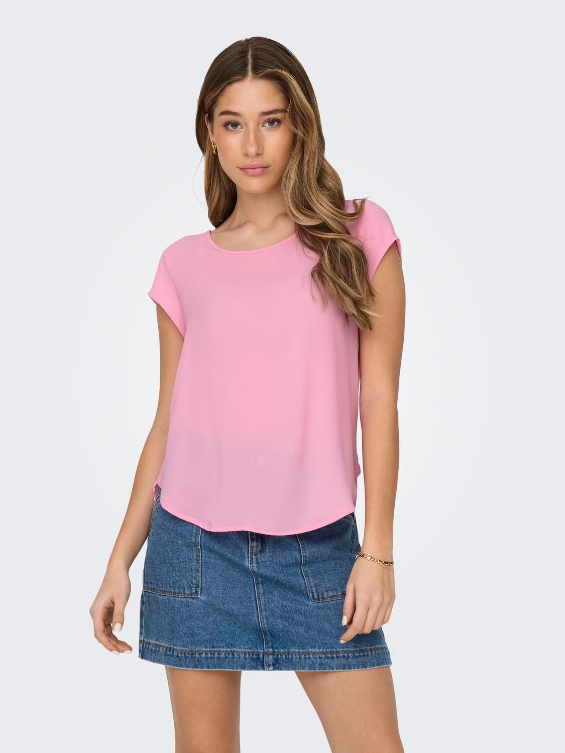 ONLY Kurzarmbluse ONLVIC S/S SOLID TOP NOOS PTM