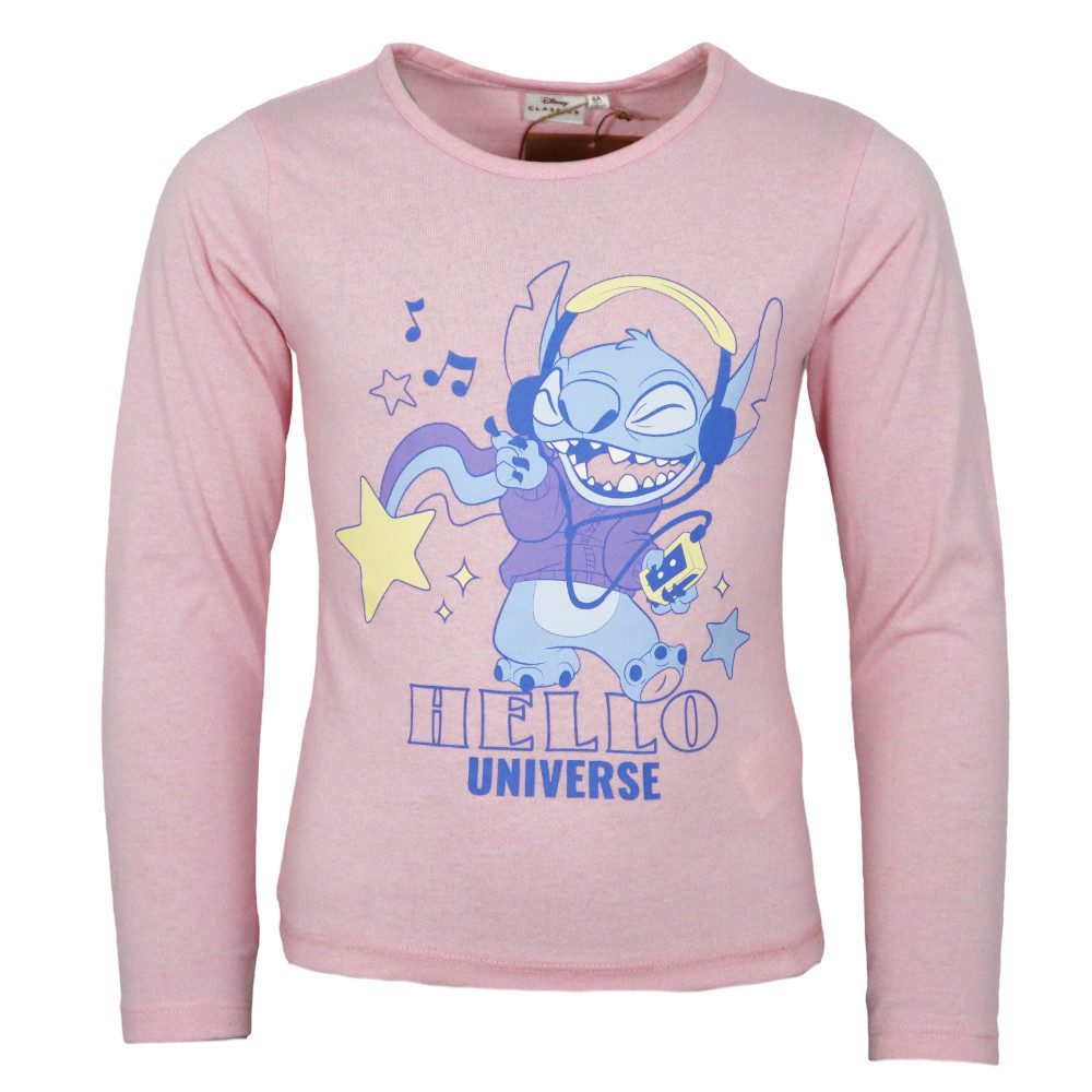 Disney Langarmshirt Disney Lilo und Stitch Kinder Mädchen Langarmshirt Shirt Gr. 98 bis 128