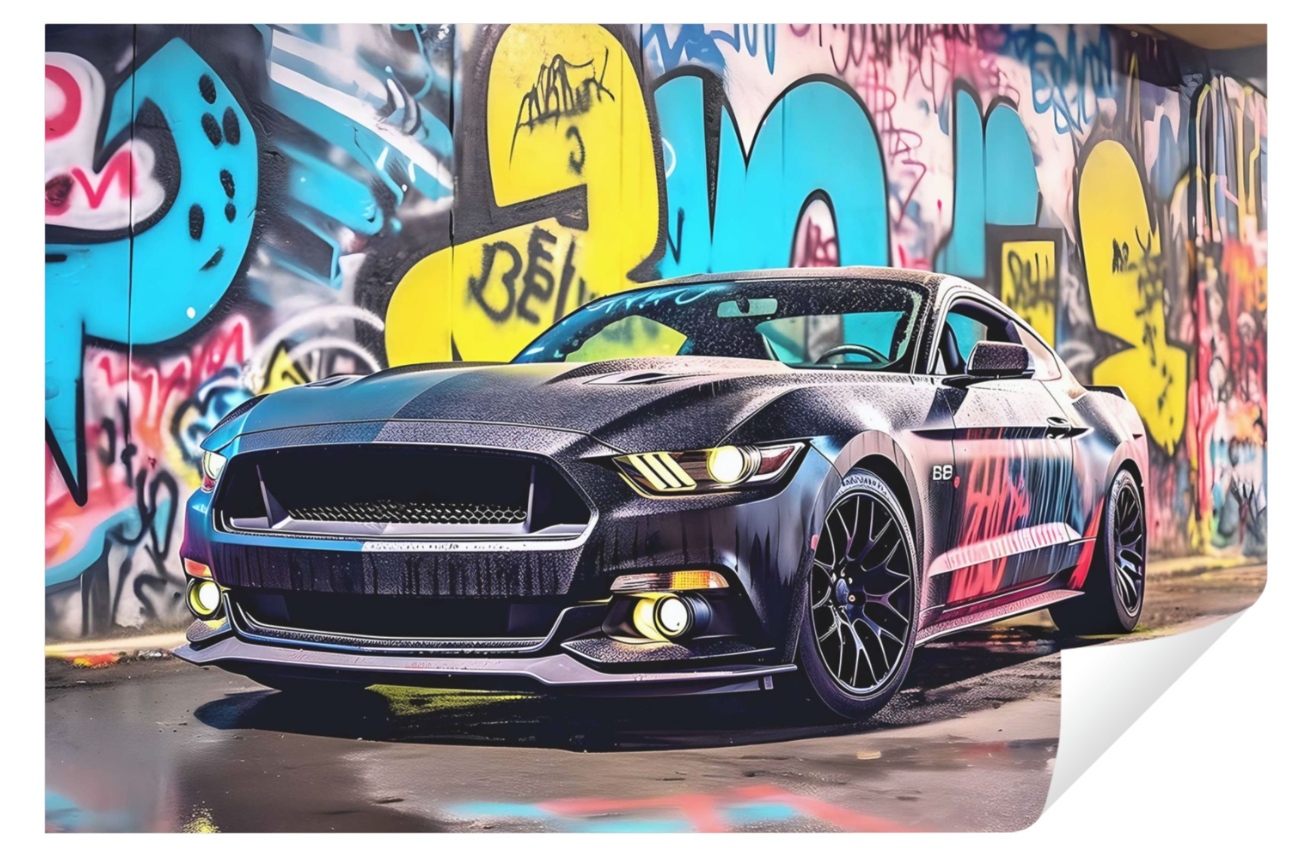 Wallarena Fototapete Kinderzimmer Jungen Auto Graffiti Sportwagen Vlies Tap günstig online kaufen