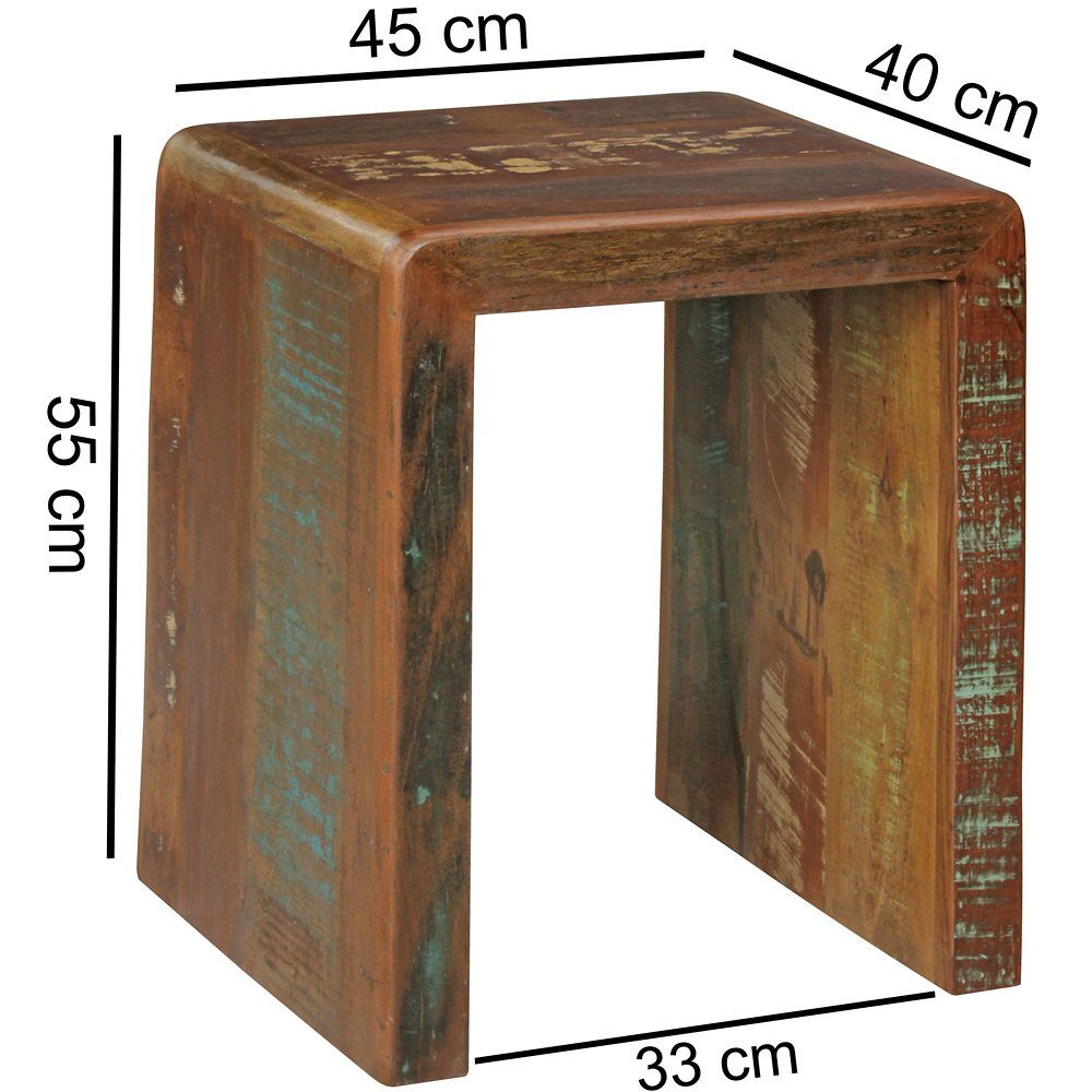 45/55/40cm Wohnzimmer B/H/T Lomadox Beistelltisch, ca. Massivholz Tisch Couchtisch