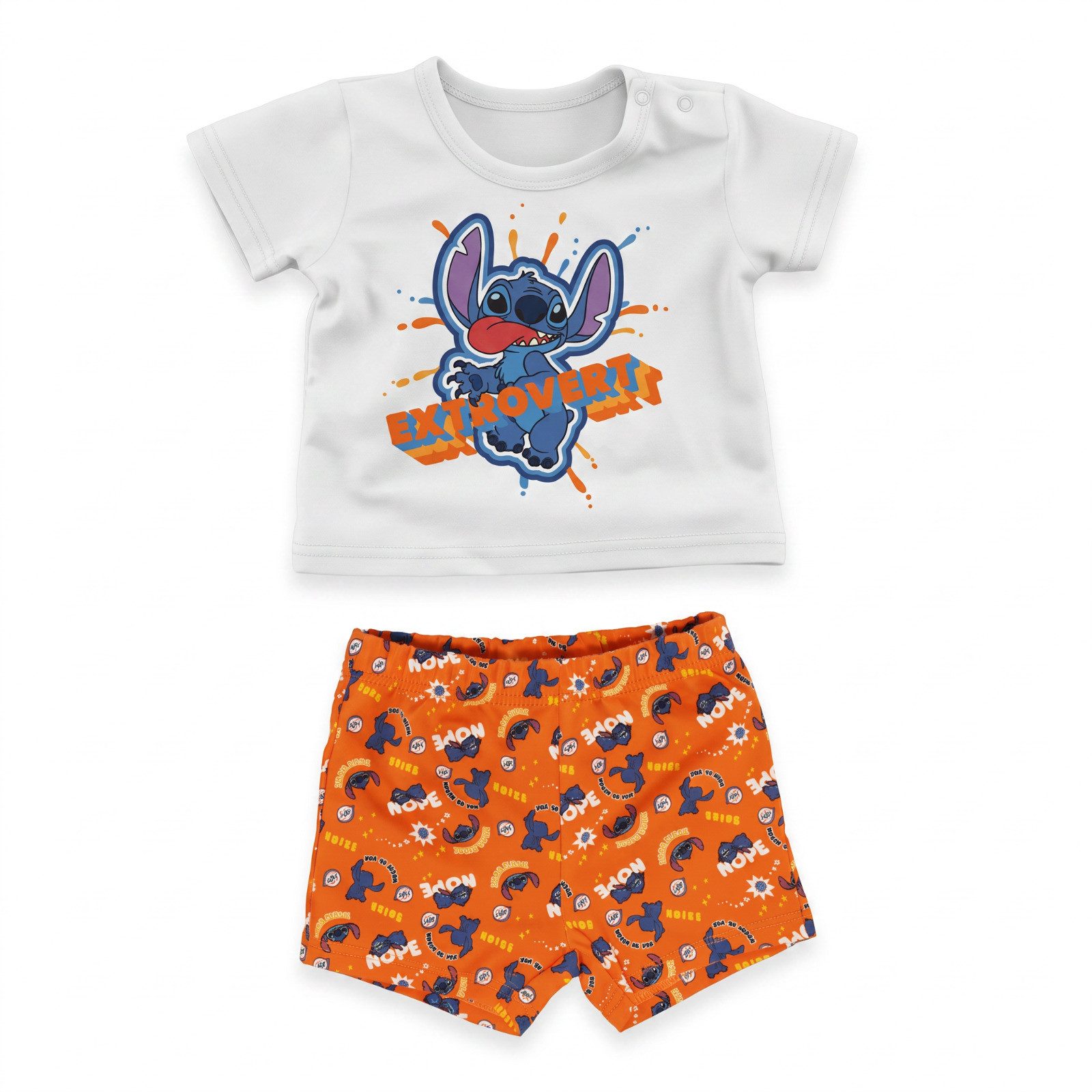 Disney Strampler Disney Stitch Baby Sommerset Shorts plus T-Shirt -100% Baumwolle