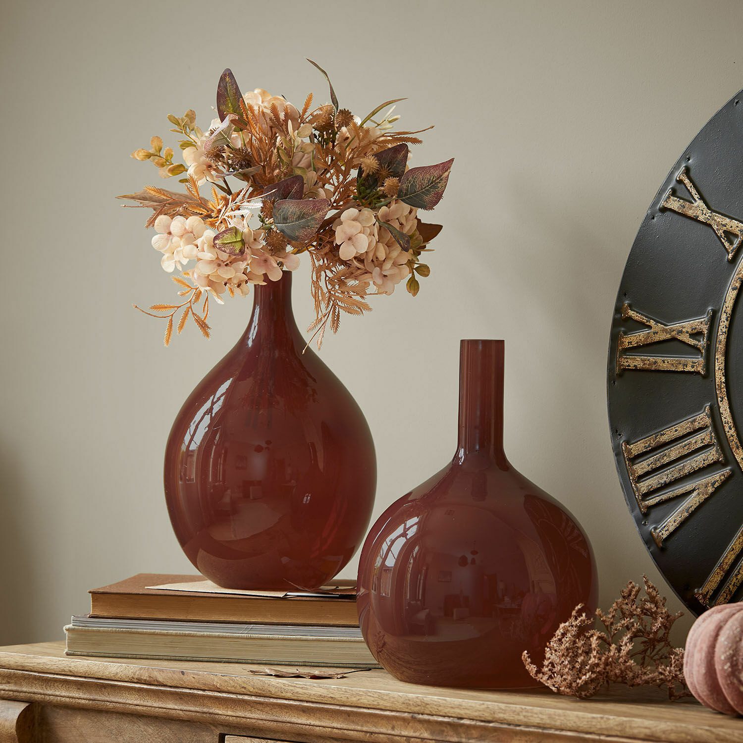 Mirabeau Tischvase Vase 2er Set Erlunda bordeaux