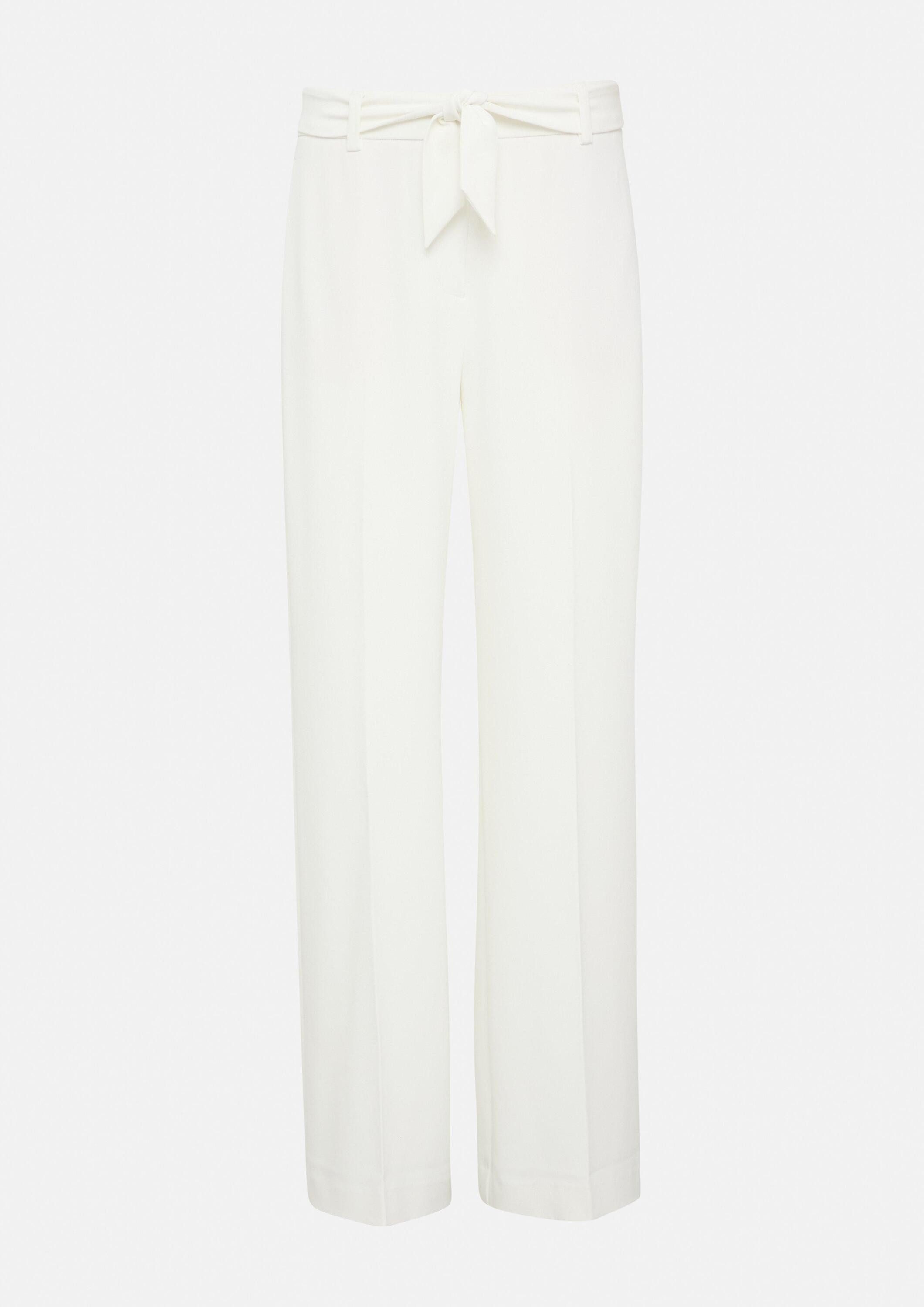 comma Chinos Hose Fließende Wide-Leg-Hose mit Bindeband