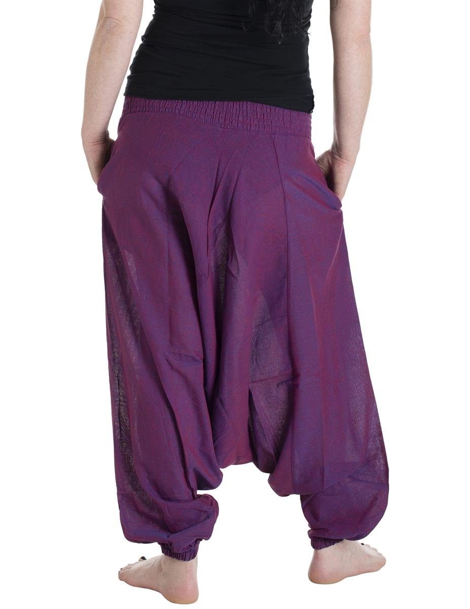 Vishes Haremshose Unisex Haremshose Einfarbig Orientalisch, Einheitsgröße Festival, 34-46 Hippie Yoga, Style Blaurosa