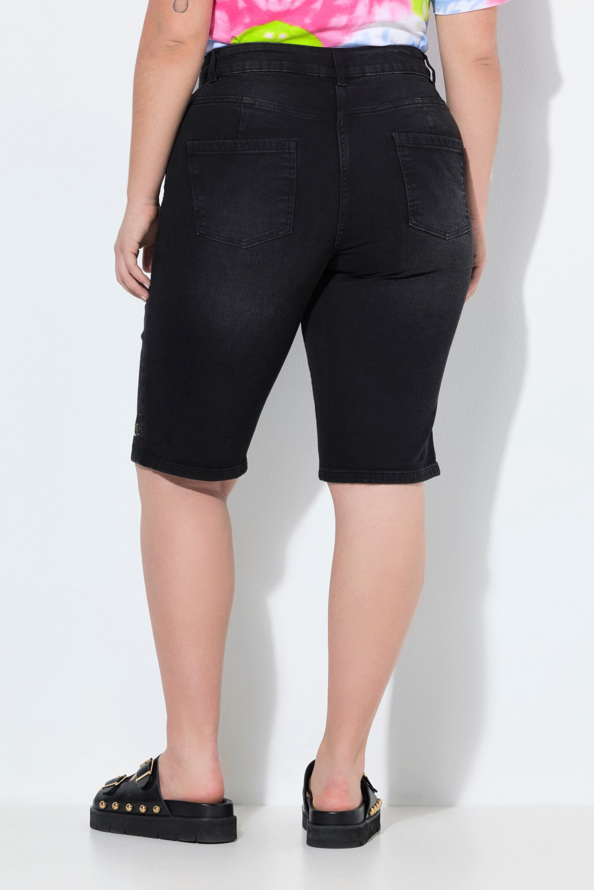 Angel of Style 5-Pocket-Jeans Jeans-Bermuda gerades Bein Print