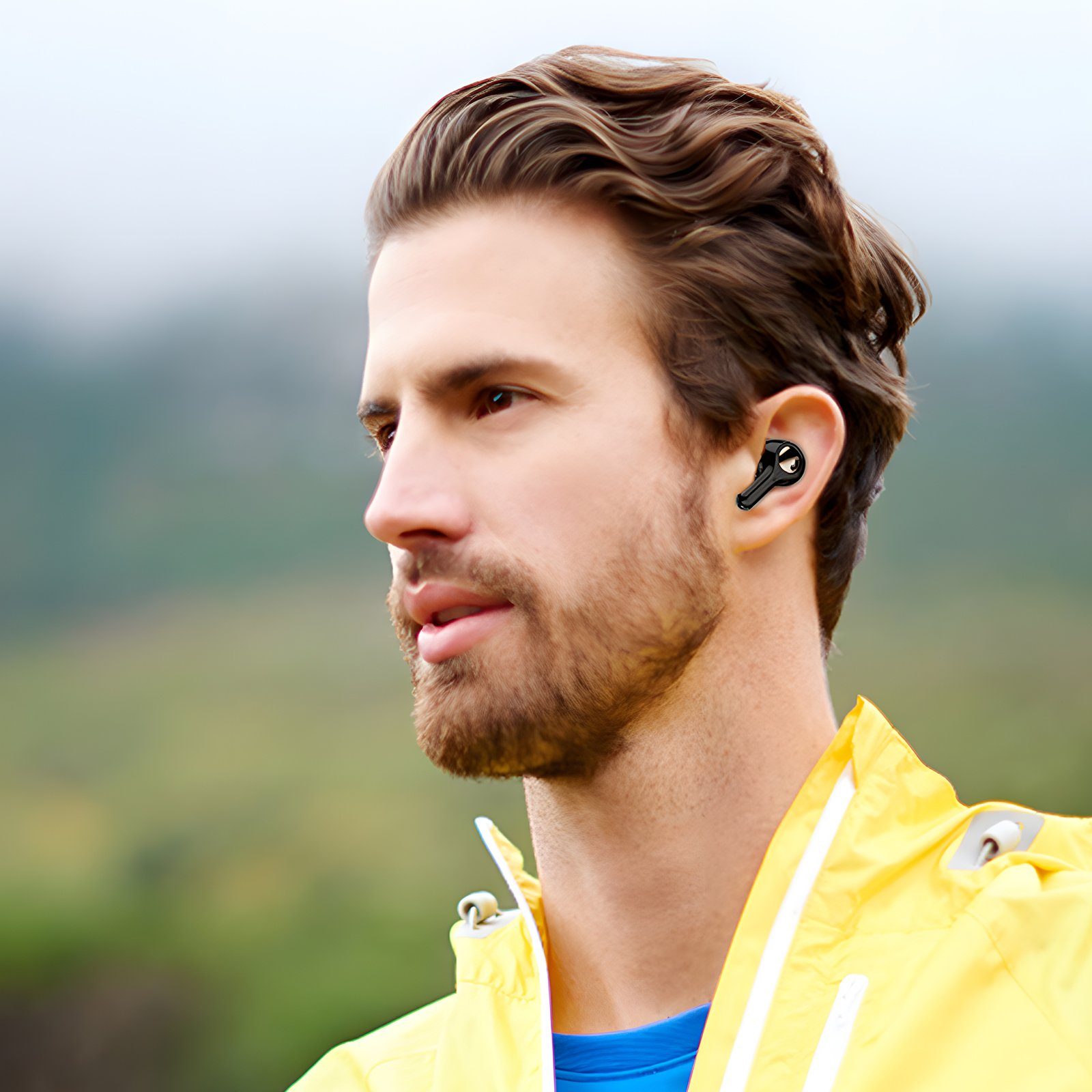 EXTSUD Bluetooth Kopfhörer Ladefach Schwarz Gerauschreduzierungsfunktion 30-Stunden Standby-Zeit, ANC Headset HIFI-Stereo, Musikspielzeit) LED-Anzeige, Stunden 5.2 Bluetooth In-Ear-Kopfhörer 7 (Sprachassistent, Rauschunterdrückungsfunktion, mit IPX5, Kabellos