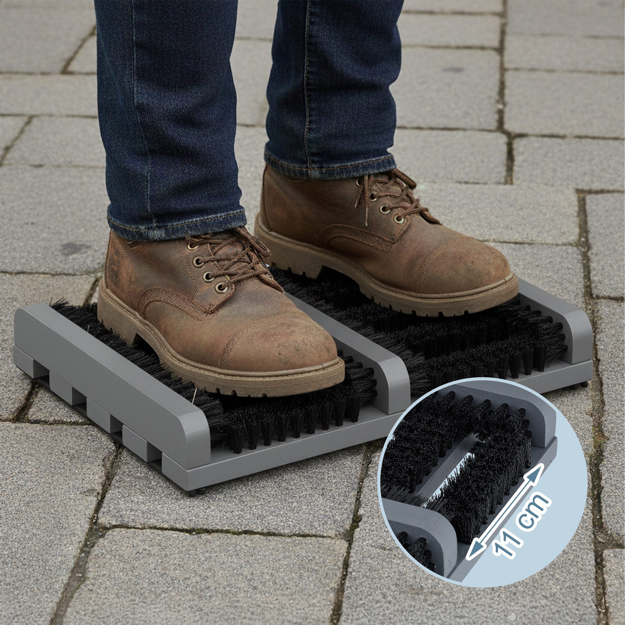 relaxdays Schuhputzbürste Schuhabstreifer mit Bürsten