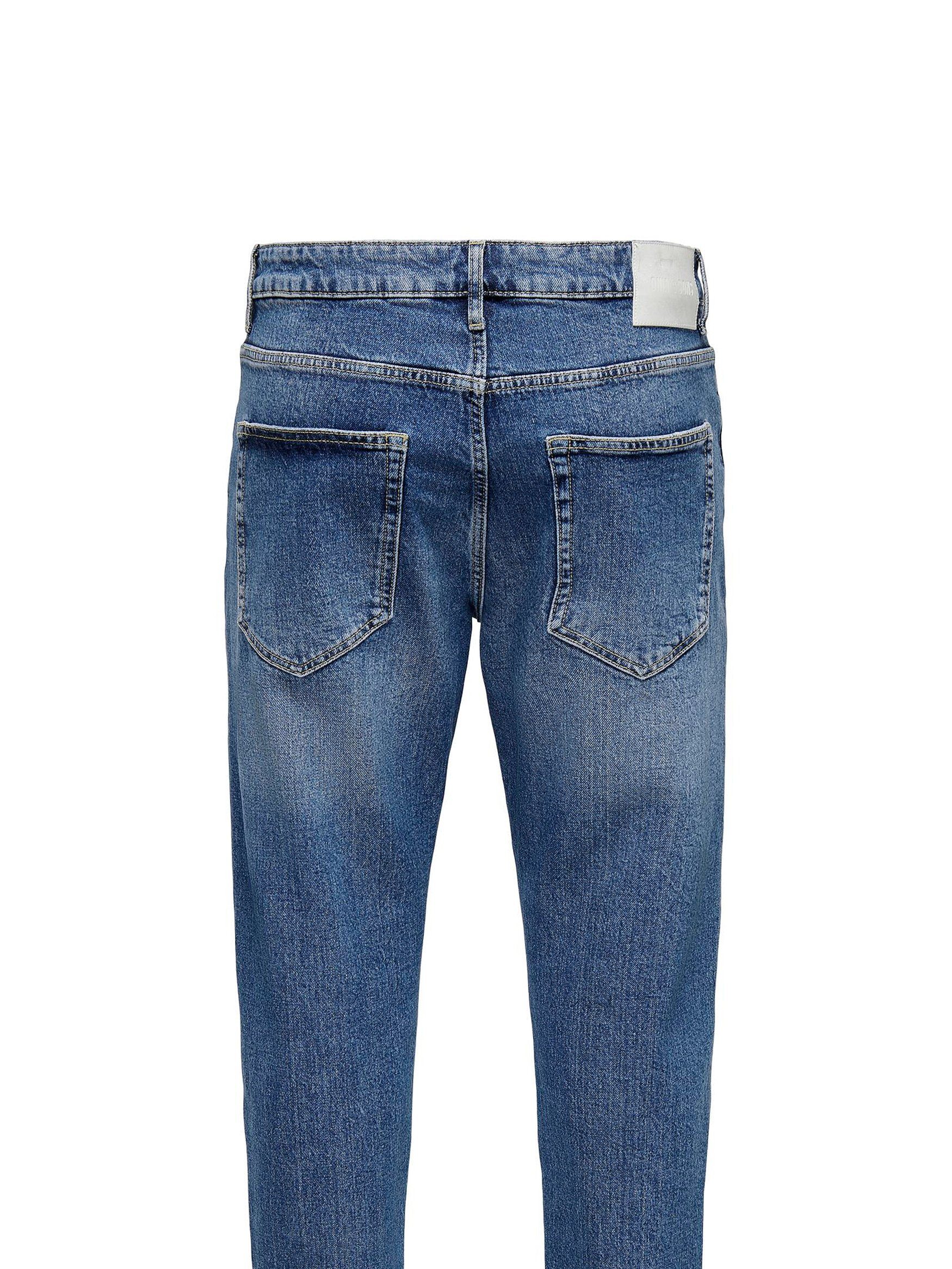 ONLY & SONS Regular-fit-Jeans Regular Fit Denim Jeans 5-Pocket Style für Herren Recyceltes Material, Baumwolle nachhaltig unifarben wärmend – Bild 4 von 4