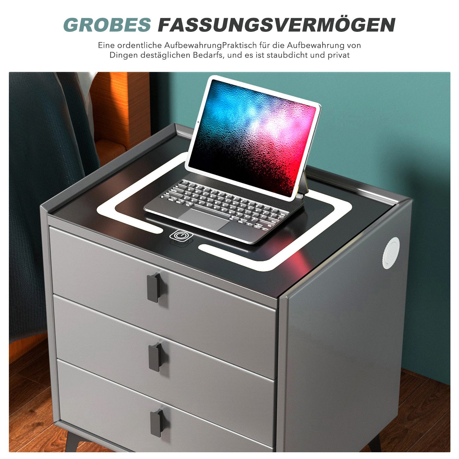 LOVONLIVE Nachttisch Wiederaufladbarer Nachttisch, dreifarbige LED, günstig online kaufen
