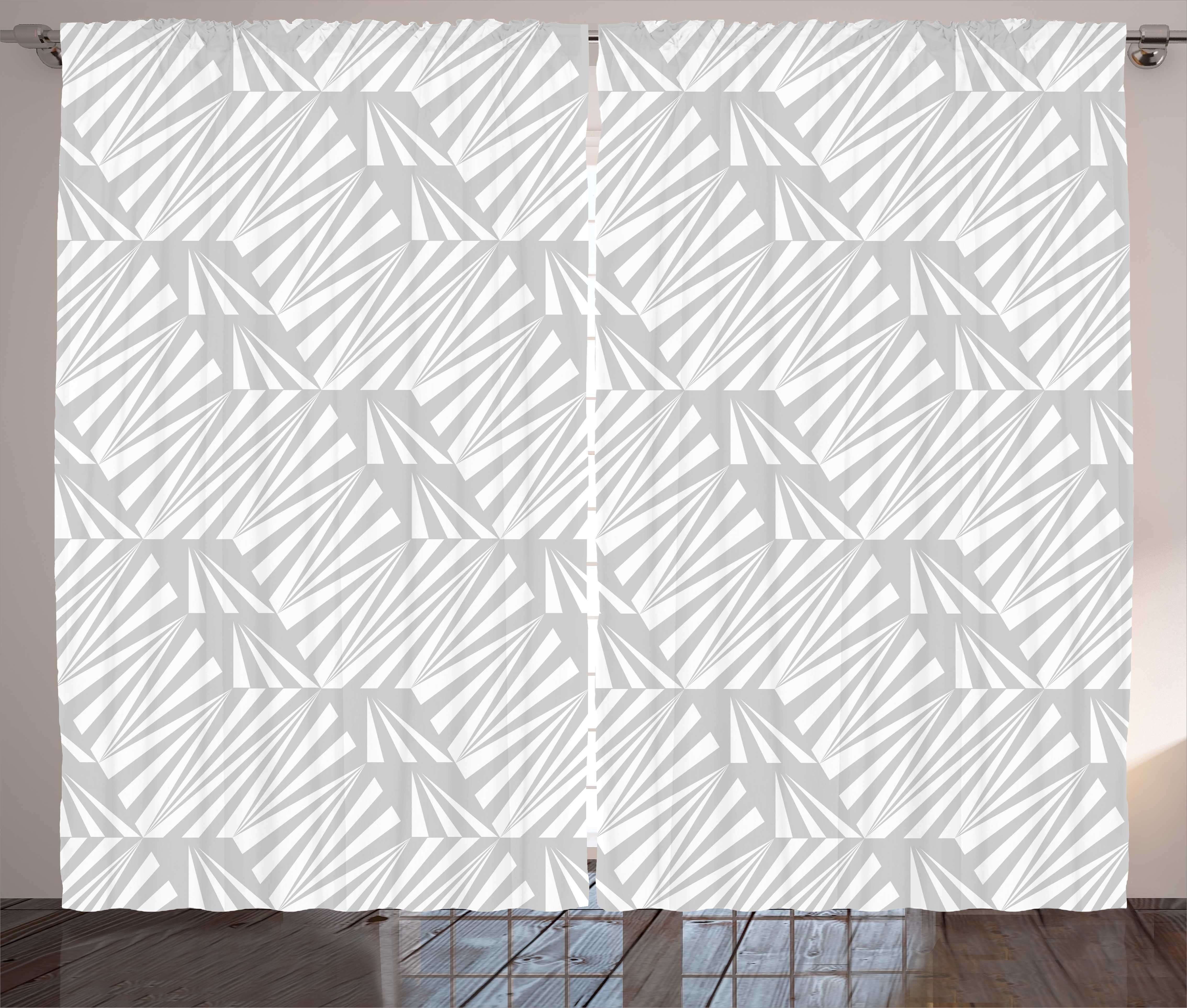 Gardine Schlafzimmer Kräuselband Vorhang mit Schlaufen und Haken, Abakuhaus, grau Pfeil Abstrakte Formen weiche Töne