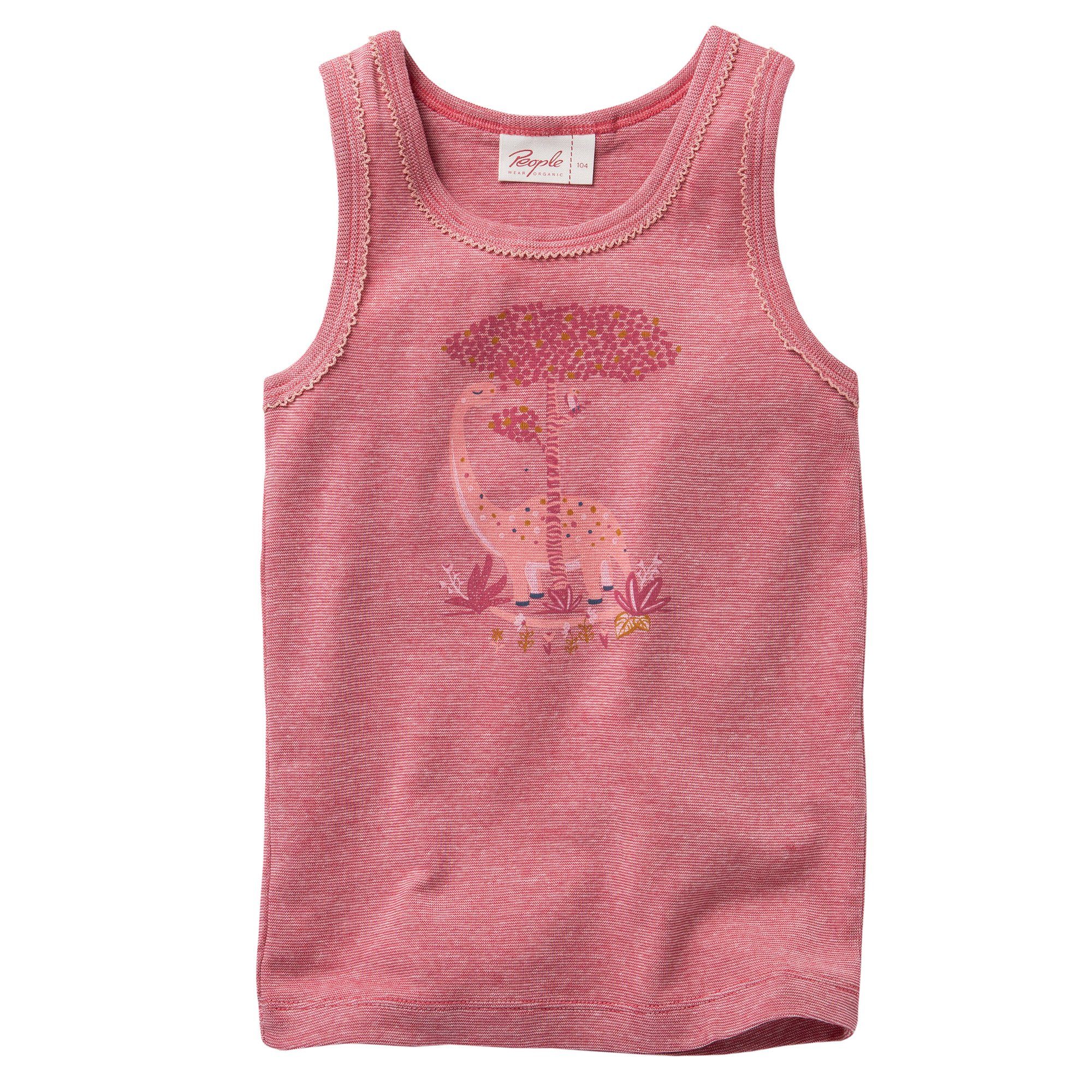 People Wear Organic Unterhemd mit Druck "Dino" aus Bio Baumwolle, GOTS zertifiziert