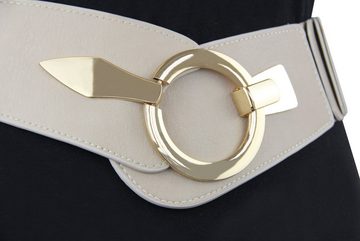 Vanessa & Melissa Taillengürtel Damen 6cm breit (bequemer Stretchgürtel) elastischer Gürtel mit goldener Ring-Schließe