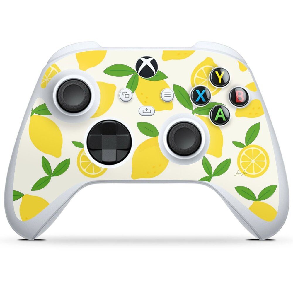 DeinDesign Konsolen-Cover Zitrone Spruch Statement Easy Peasy Lemon Queezy, Microsoft Xbox Series S Controller Skin Aufkleber Sticker Folie