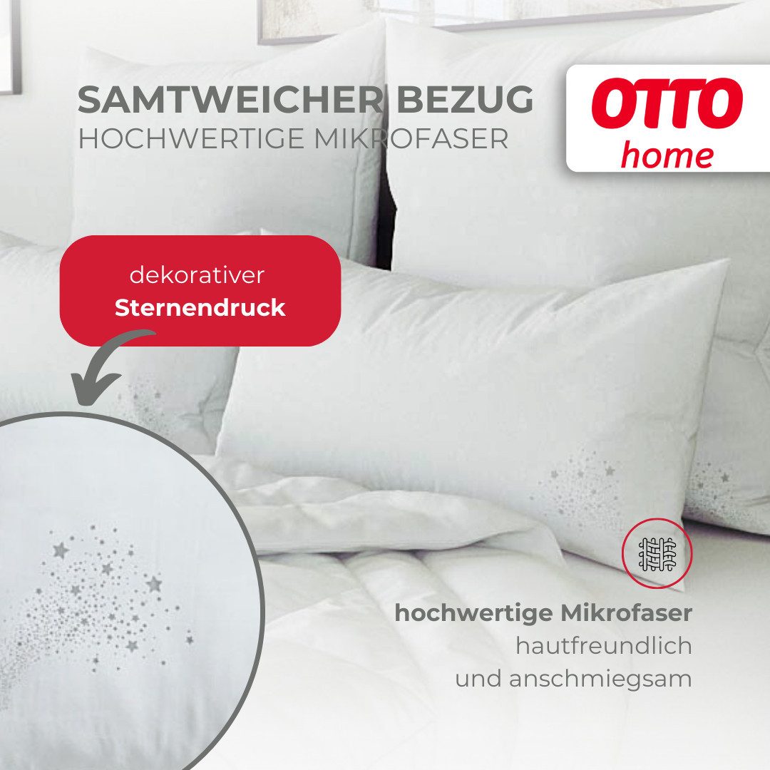 OTTO home Microfaserkissen Baca, Kopfkissen 40x80 cm und 80x80 cm, Füllung: 6D-Hohlfaser, Bezug: Polyester, Bauchschläfer, Rückenschläfer, Seitenschläfer, Kissen, mit edlem Sternenaufdruck