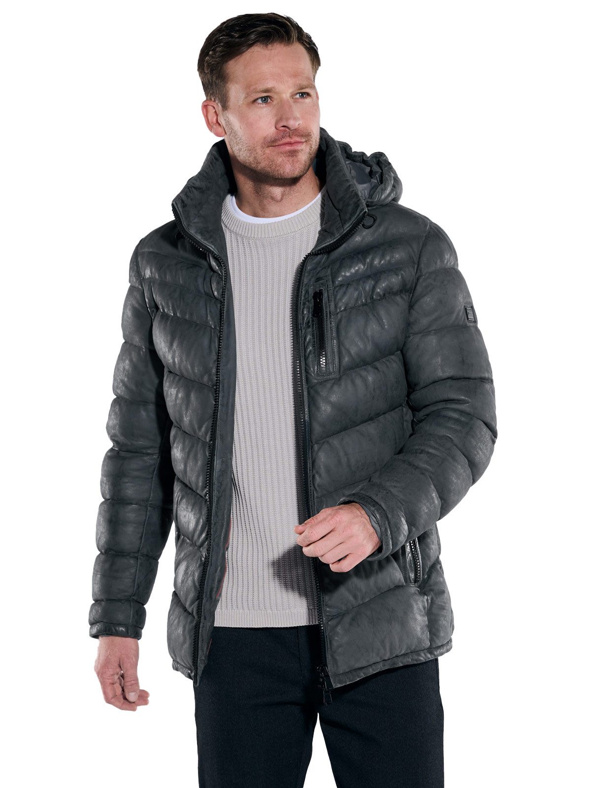 Engbers Lederjacke engbers Herren Lederjacke regular, Indigoblau