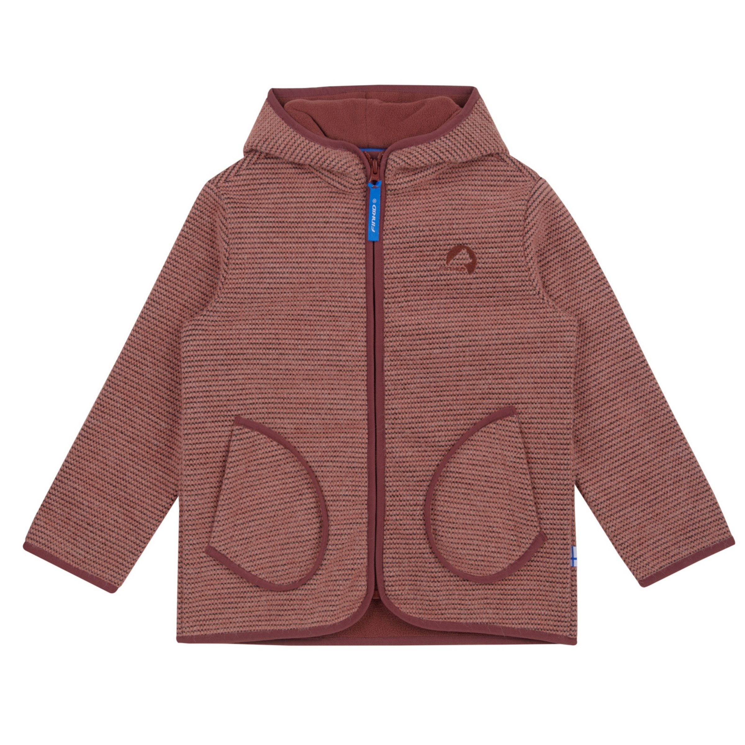 Finkid Softshelljacke Finkid Tonttu Wind Berry Melange Strickfleece Zip-In Innenjacke
