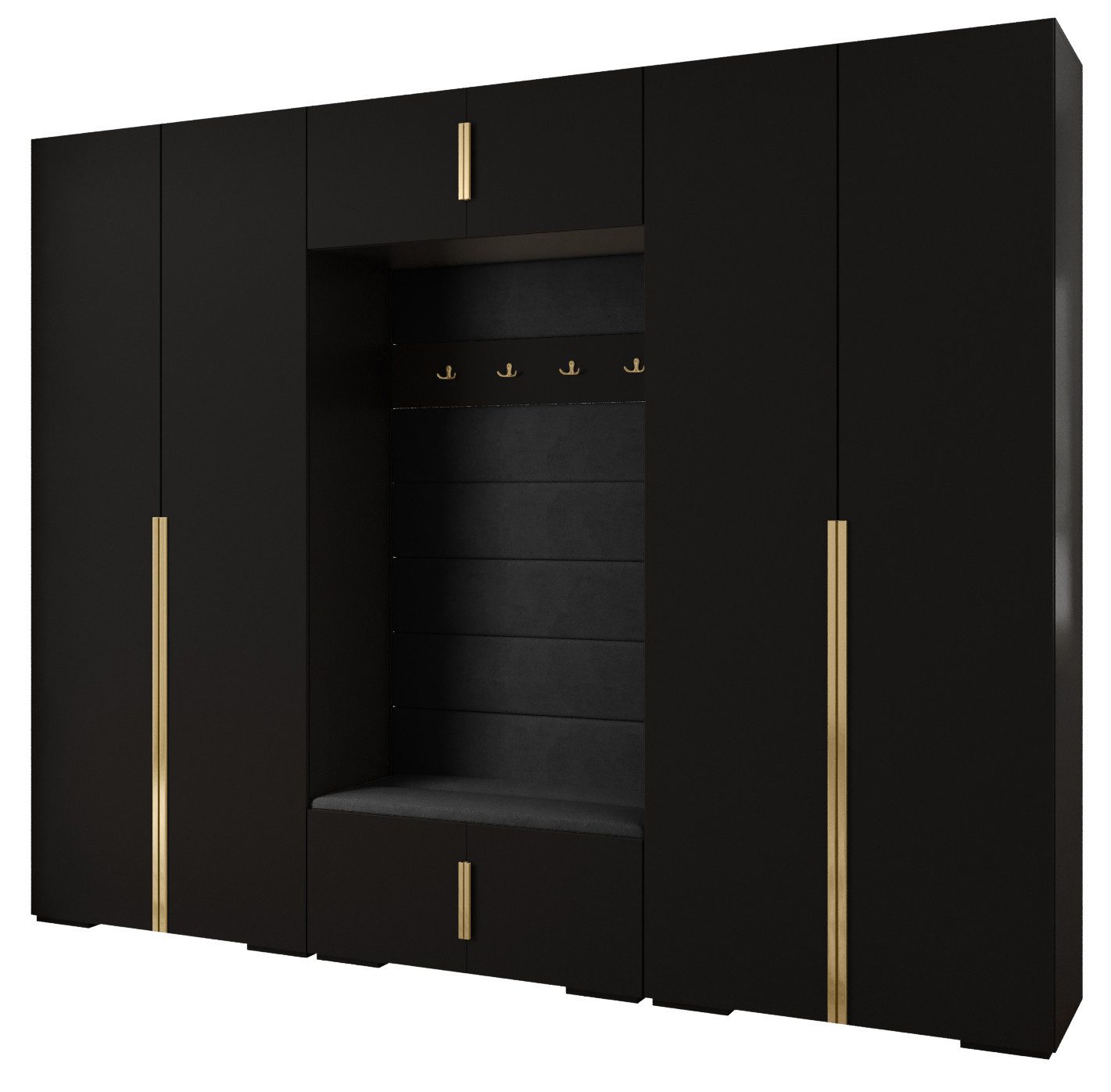 ABIKS MÖBEL Kompaktgarderobe INOVA 1 SATZ 9 Möbelset, Garderobe mit Kleiderstange und Regalen