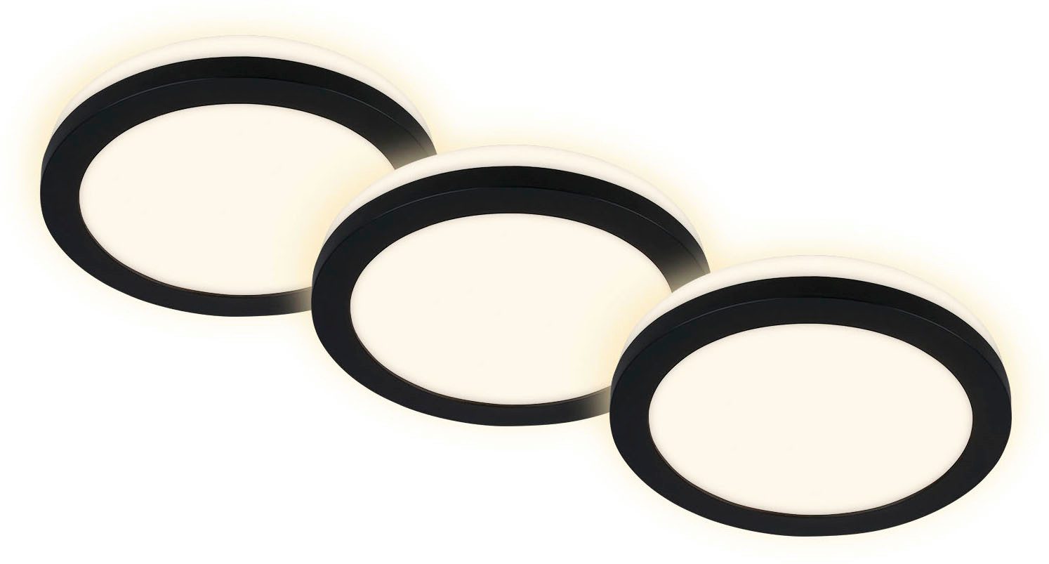 Briloner Leuchten LED Einbauleuchte LED-Einbauleuchten, 3er-Set, schwarz, 3xLED-Platine/3W