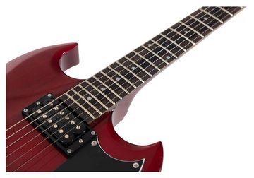 Shaman E-Gitarre DCX-100 - Double Cut-Bauweise - Mahagoni Hals - Macassar-Griffbrett, inkl. 15W Gitarren Amp & 5 teiligem Zubehörset
