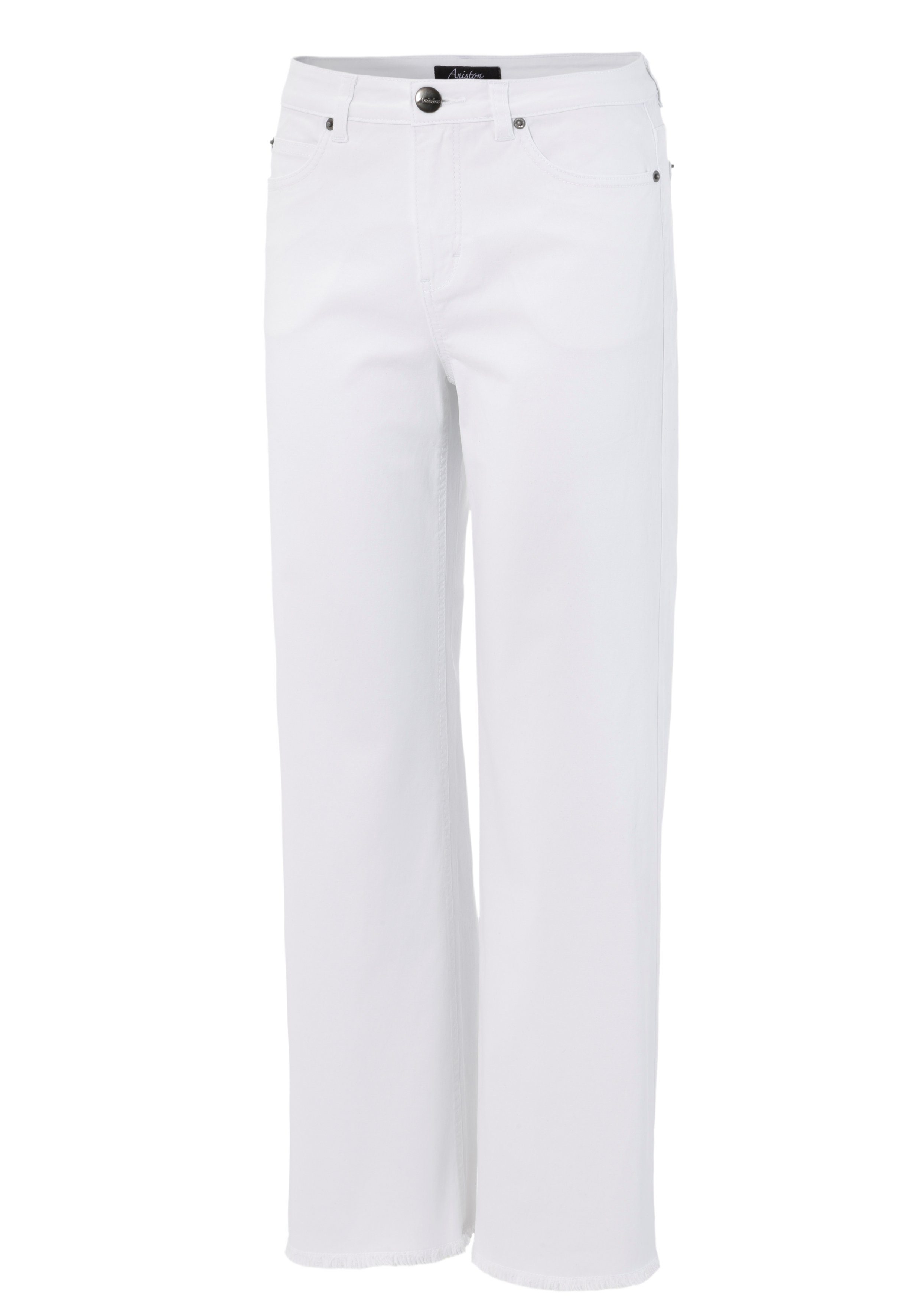 CASUAL leicht 7/8-Jeans mit Beinabschluss Aniston white ausgefranstem