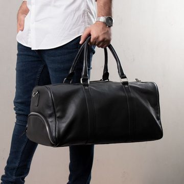 BACCINI Reisetasche Leder Weekender Unisex FLORIAN, Echtleder Reisegepäck für Damen & Herren, Sporttasche XL schwarz