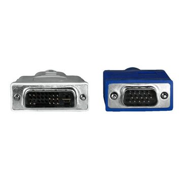 Hama 1,8m Monitorkabel VGA-Stecker DVI-Stecker Grau Video-Kabel, VGA, DVI-A, (180 cm), Anschlusskabel mit VGA HDD-Stecker zu DVI-A-Stecker (12+5)