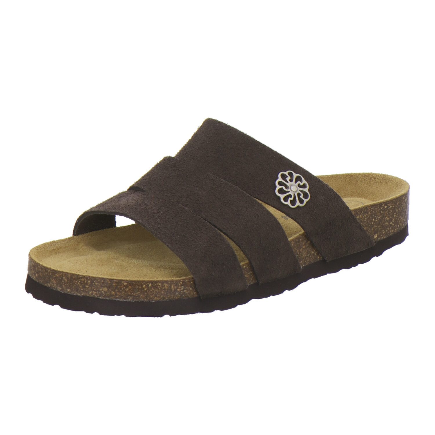 AFS-Schuhe 211376 modische Pantolette für Damen mit Fußbett, bequeme Sandalen aus Leder