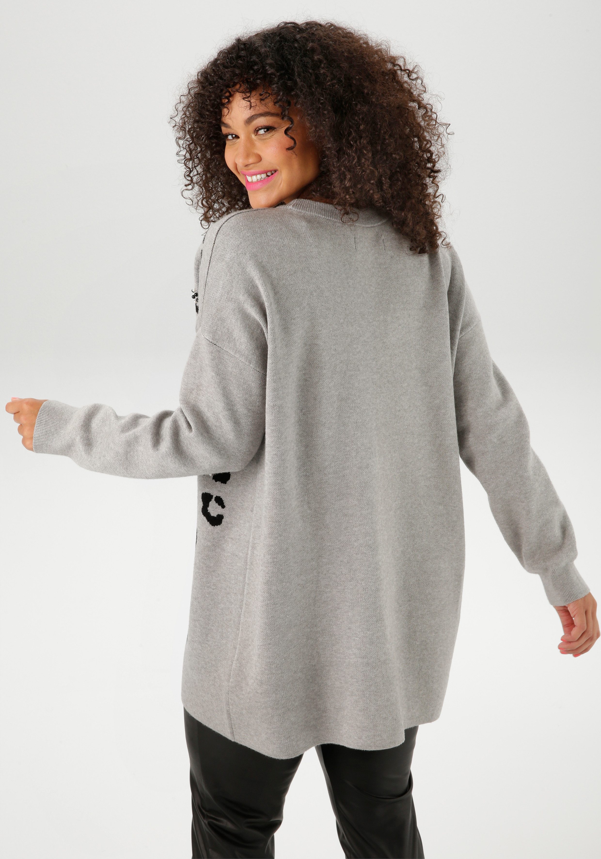 Aniston PLUS Strickpullover mit Animal-Deatils und günstig online kaufen