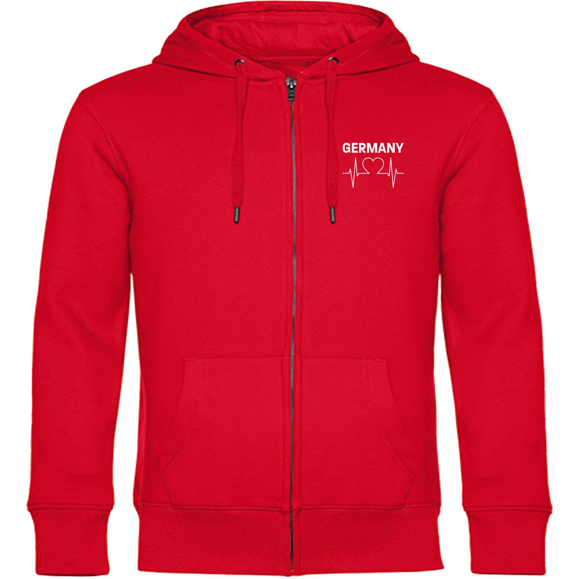 multifanshop Kapuzensweatjacke Germany - Herzschlag - Pullover