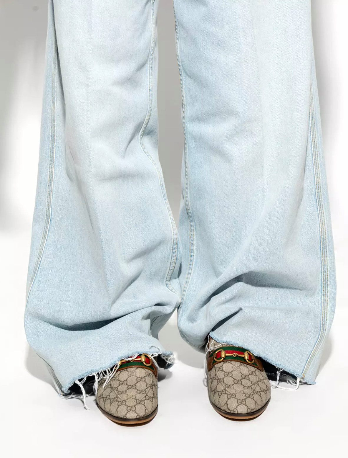 GUCCI Web Monogram Horsebit Paride Slippers günstig online kaufen