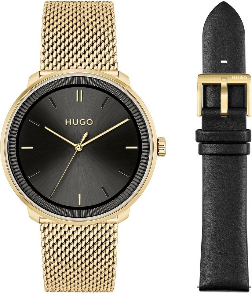 HUGO Quarzuhr #FLUID, 1520026, (Set, 2-tlg., Uhr mit Wechselband), ideal  auch als Geschenk