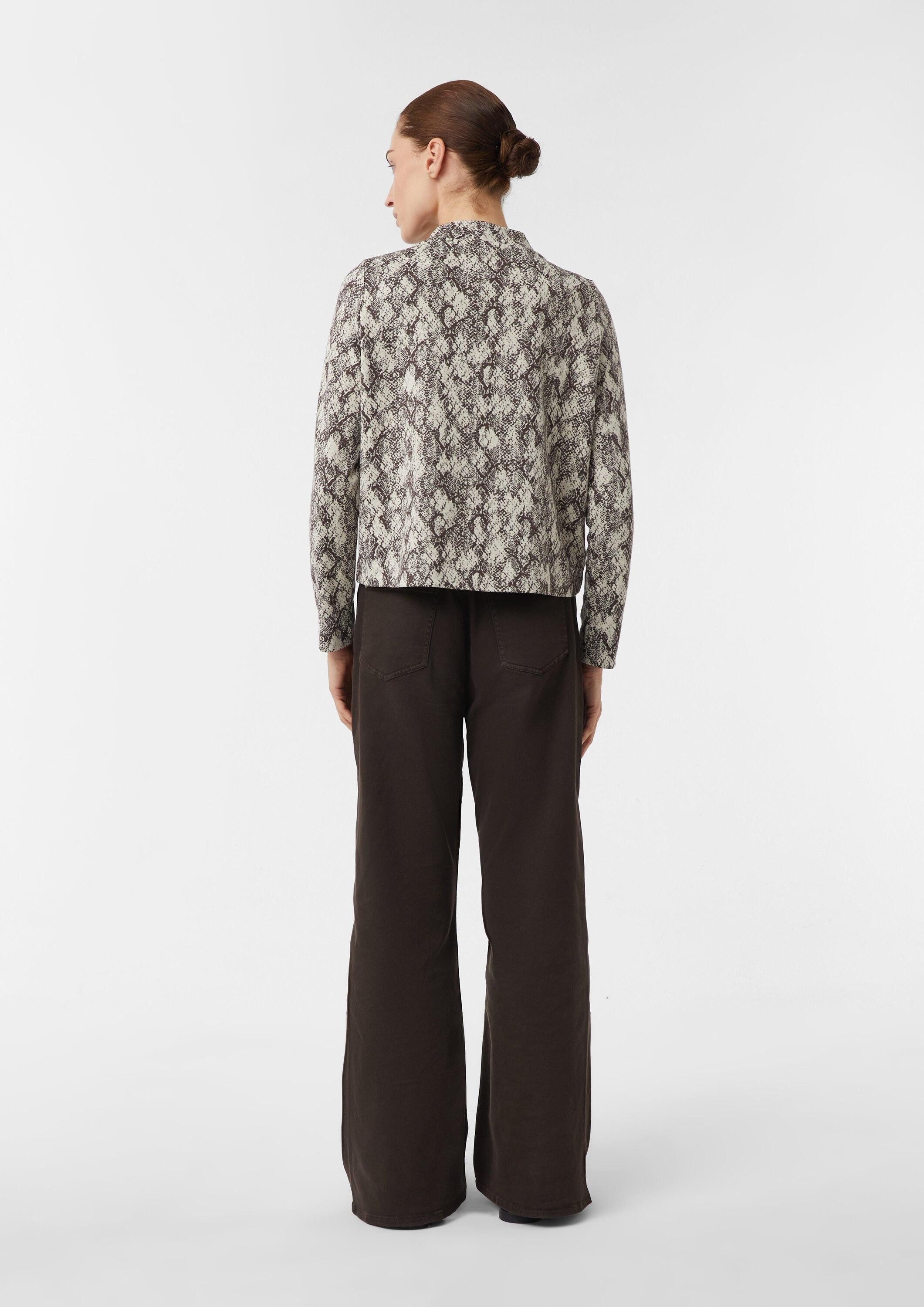 comma Sweatshirt Sweatshirt Jacquard-Pullover aus Jersey mit Animal-Print