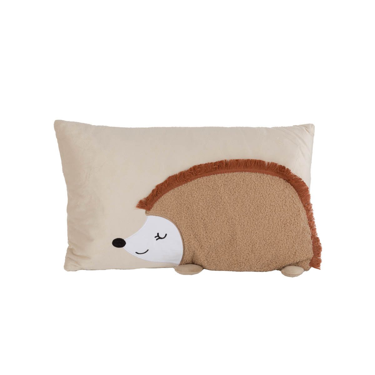 SCHÖNER LEBEN. Fellkissen Kuschelkissen Igel beige 30x50cm