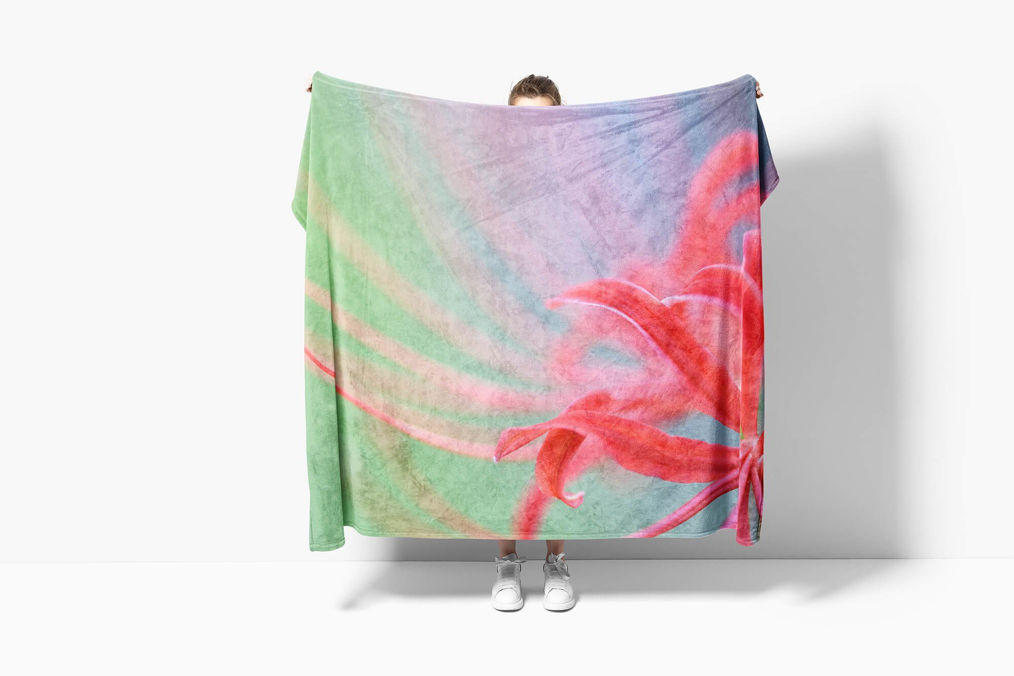 Sinus Art Handtücher Handtuch Strandhandtuch Handtuch Blume Kuscheldecke Baumwolle-Polyester-Mix Fotokunst Fotomotiv Bl, (1-St), Saunatuch mit