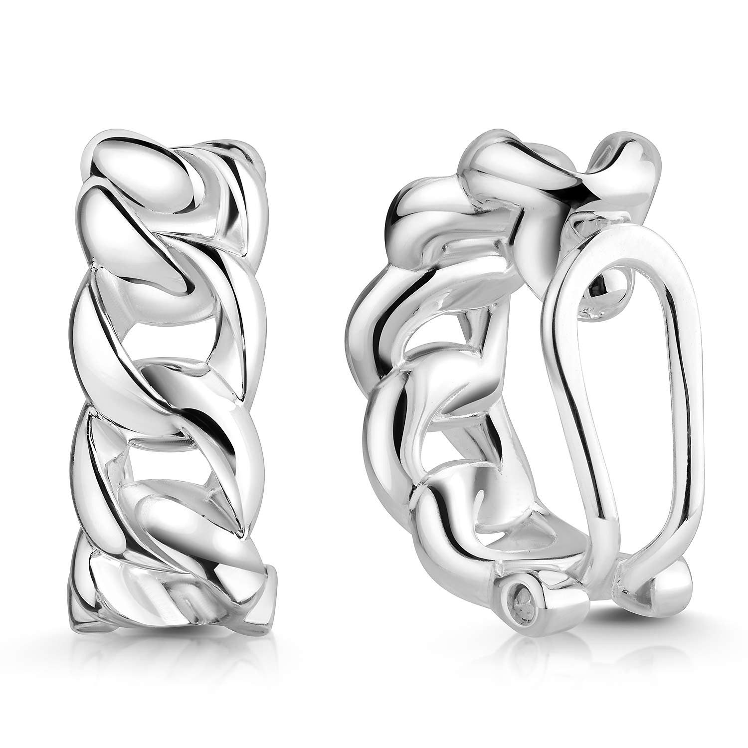Materia Ohrclip-Set Panzerkette-Optik Ohrclips 925 Silber SO-23, 925 Sterling Silber
