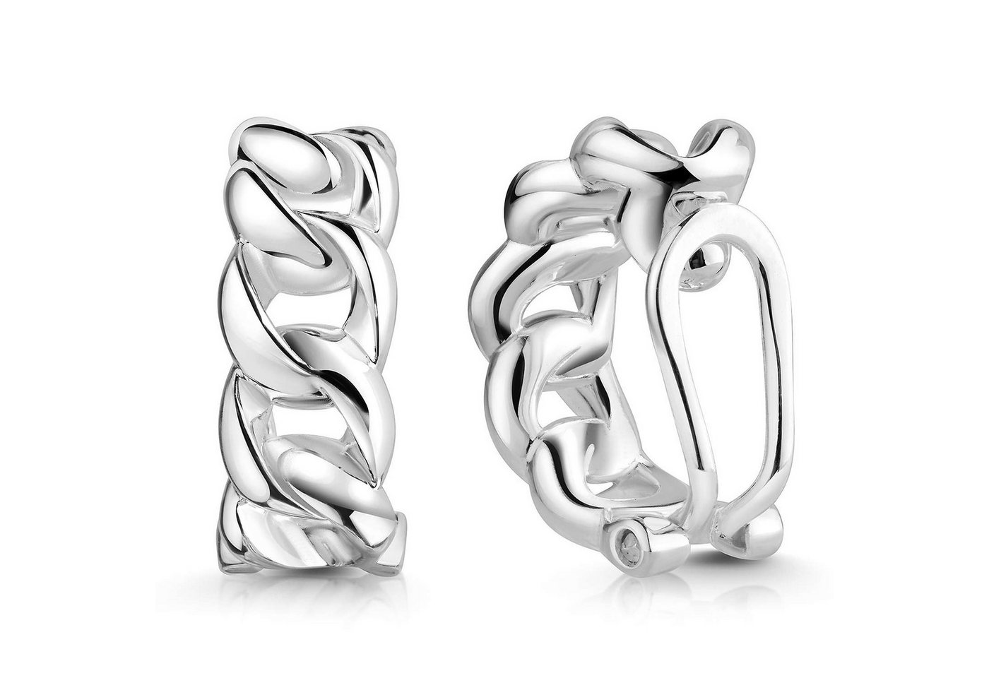 Materia Ohrclip-Set Panzerkette-Optik Ohrclips 925 Silber SO-23, 925 Sterling Silber