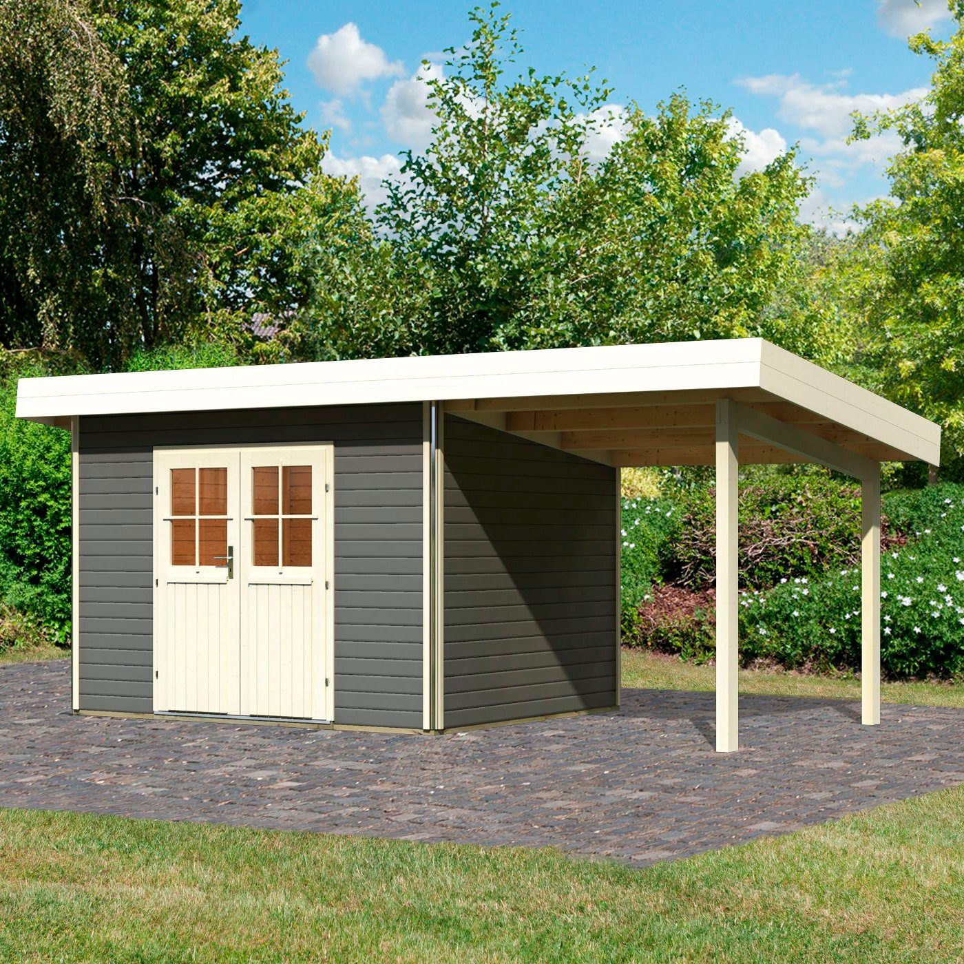 Karibu Set Gartenhaus Moosburg 2 Bxt 564x301 Cm Mit