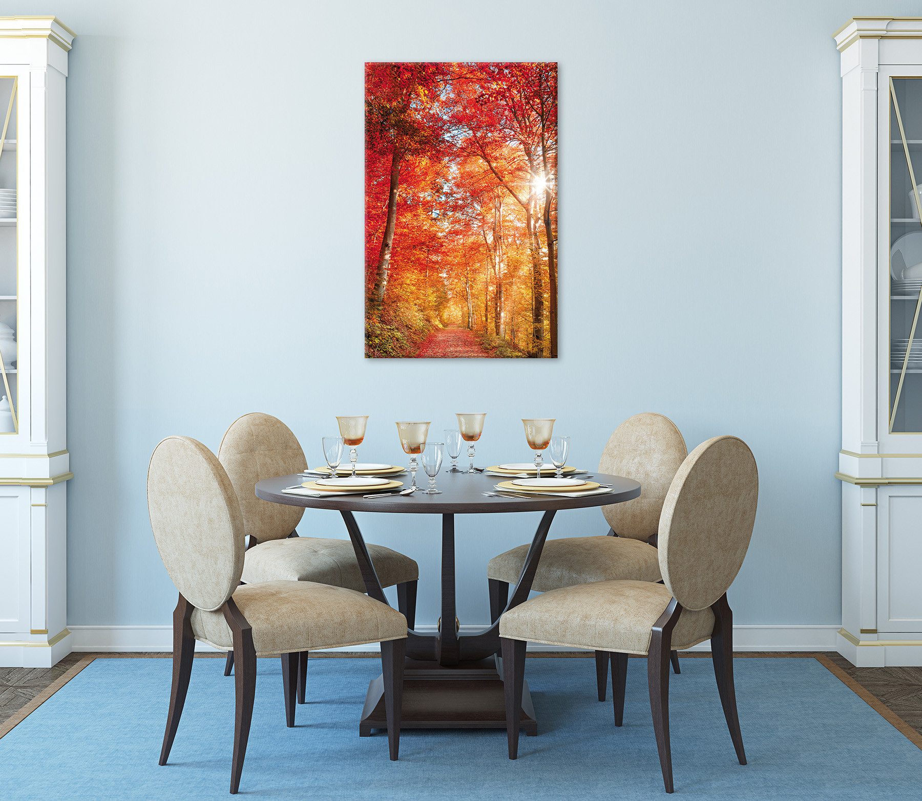 Bönninghoff Leinwandbild Wandbild BUNTER HERBSTWALD 60x90 cm – Leinwandbild Keilrahmen Deko, Baumbilder, Bäume, Landschaft, Natur, Wald, Waldbilder (1 St), auf  – Bild 4 von 5
