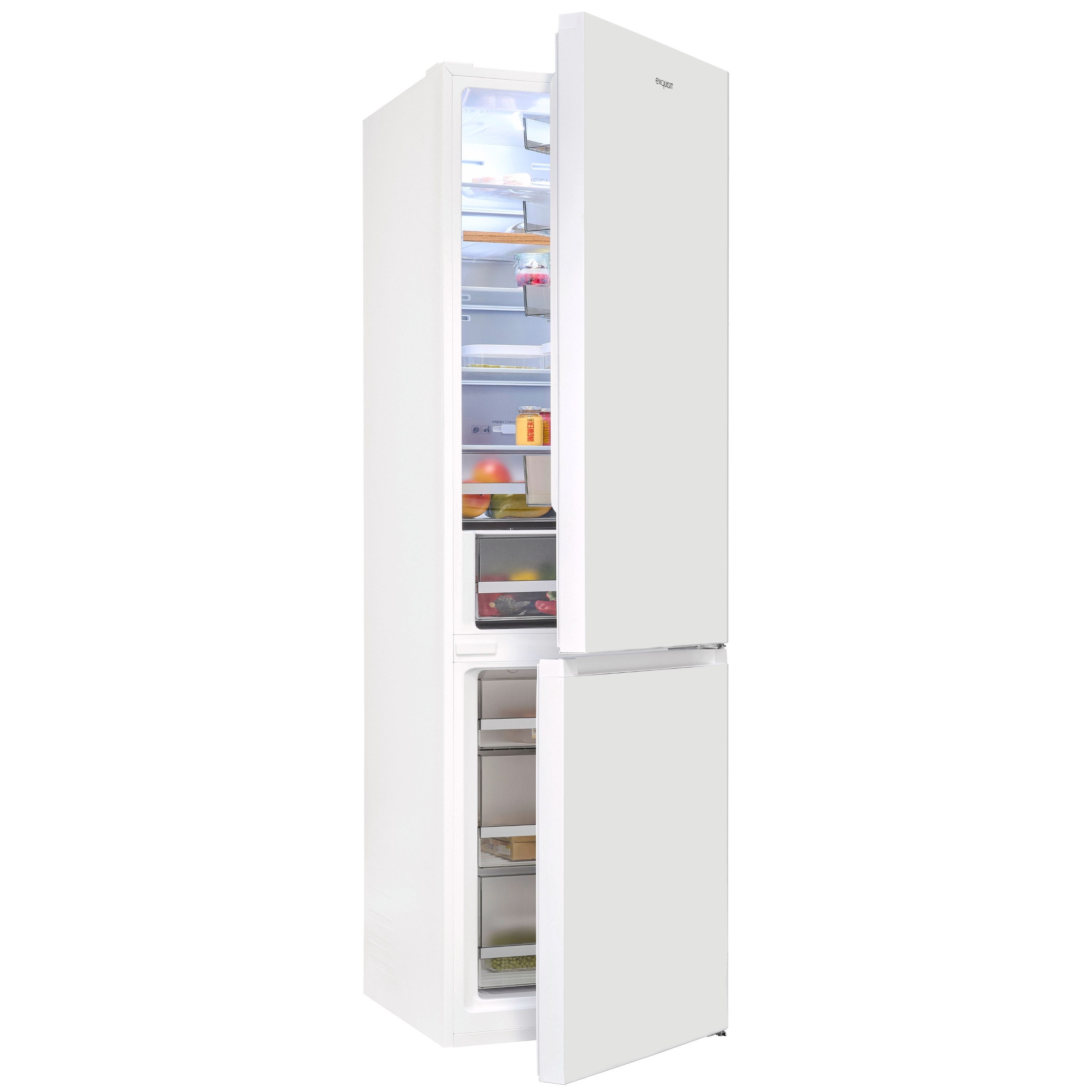 exquisit Kühl-/Gefrierkombination KGC5380-115-NF-040A, 200.5 cm hoch, 59,5 cm breit, 378 l Nutzinhalt gesamt, 4 Sternefach, Energieklasse A