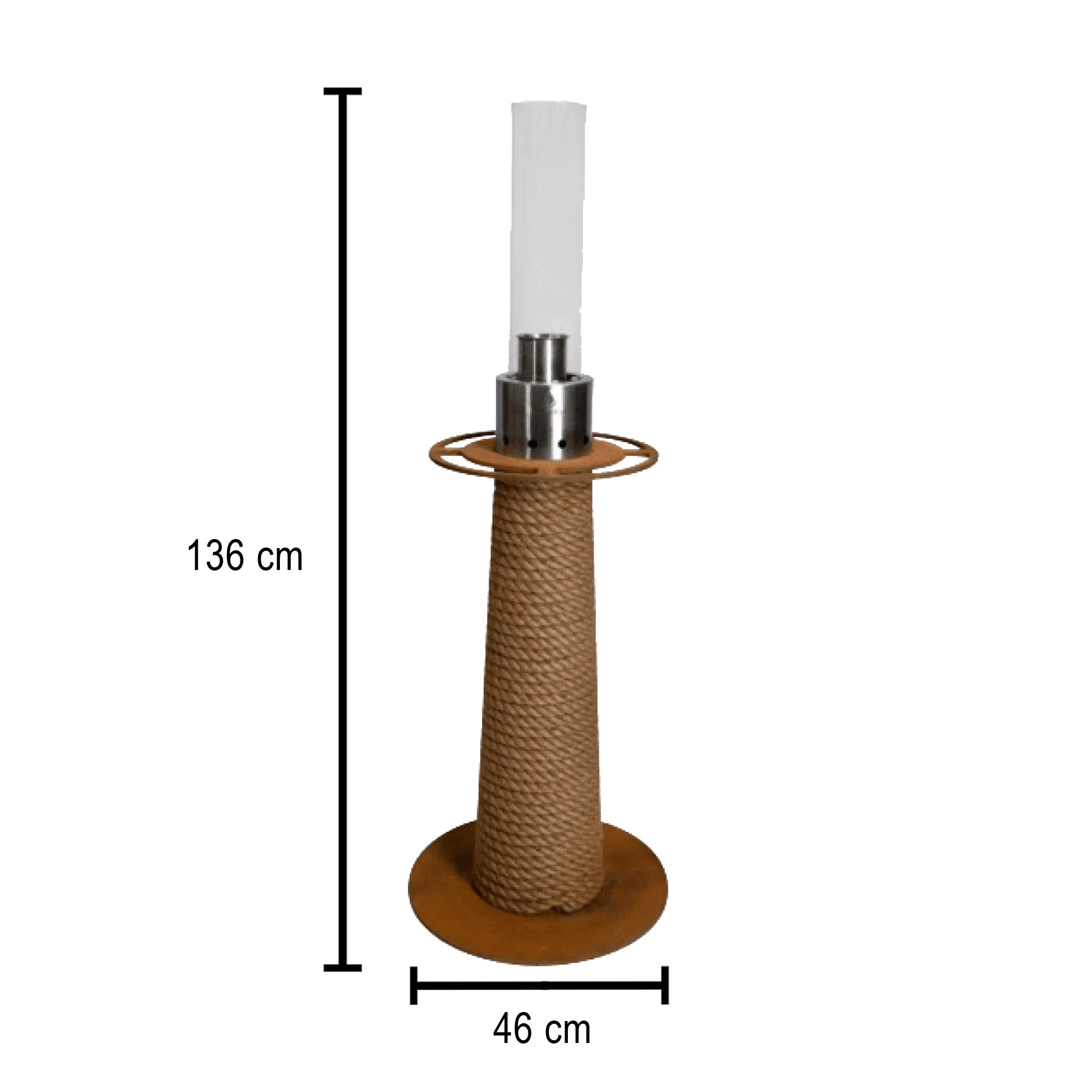 Masuria Gartenfackel Juno Lamp Corten Stahl Outdoor Garten-Fackel Feuer-Lampe