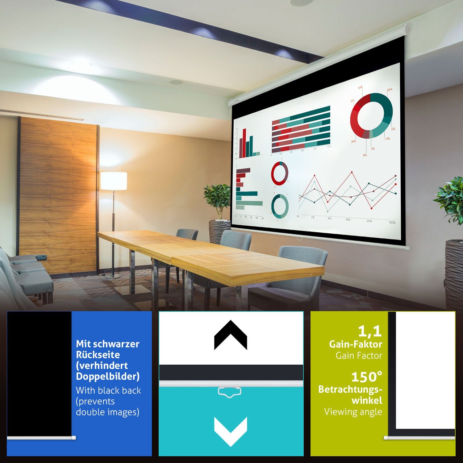 ESMART ESMART Germany Rollo Leinwand Rolloleinwand (Economy EXR) – Bild 4 von 5